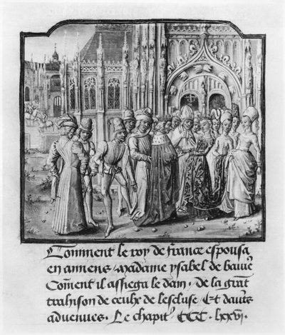 Marriage of Charles VI King of France and Isabella of Bavaria at Amiens, from Froissart